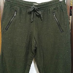 Cloth & Stone dark green speckled crop joggers sz XS
